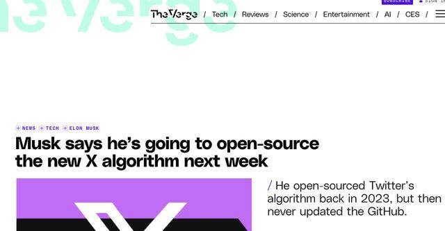 皇冠足球比分
_马斯克宣布将于下周开源新的X算法皇冠足球比分
,后续将进行常态化更新